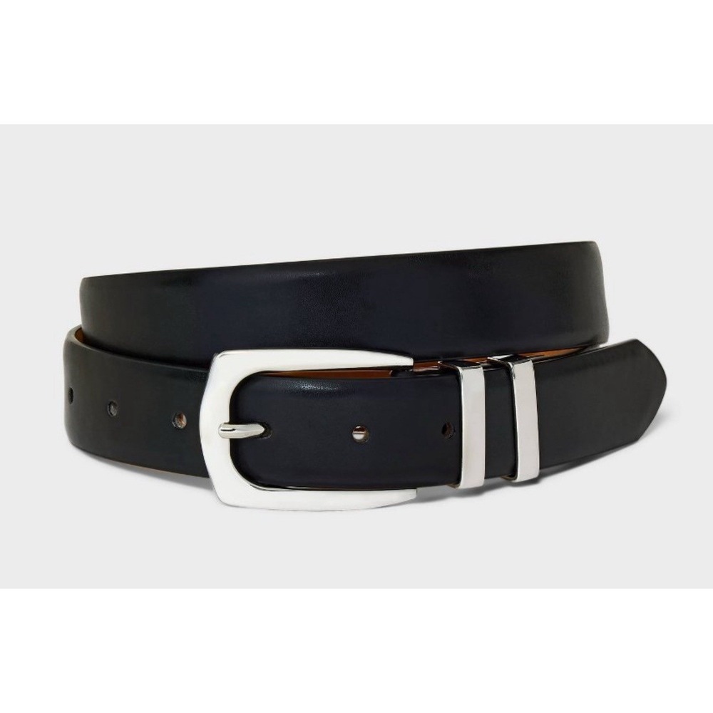 Women's Double Keeper Belt A New Day Black With Silver Lg MSRP $20